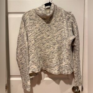 J Crew funnel neck marl sweatshirt - light grey size small - EUC